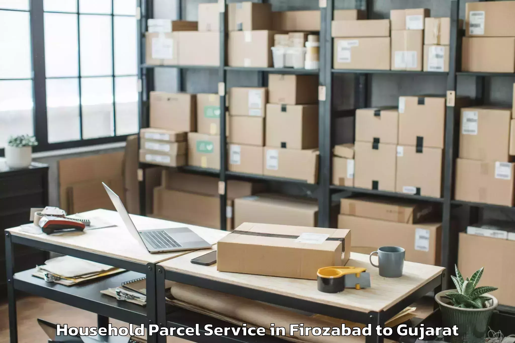 Reliable Firozabad to Una Gir Somnath Household Parcel